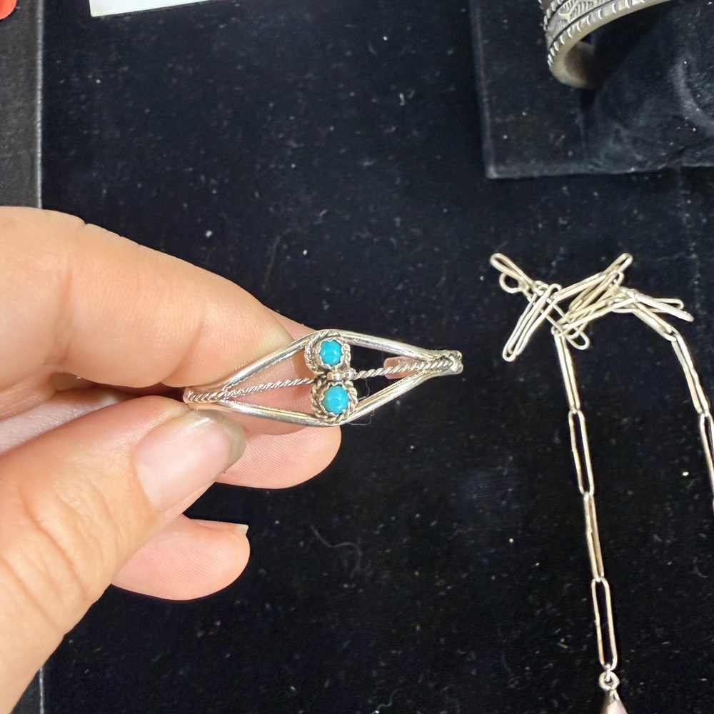 Silver and Turquoise baby bracelet